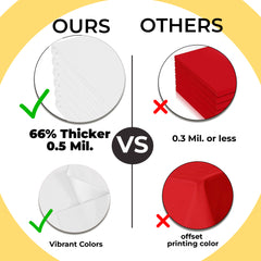 Premium White Plastic Table Covers | 6 Pack | 54 in. x 108 in.