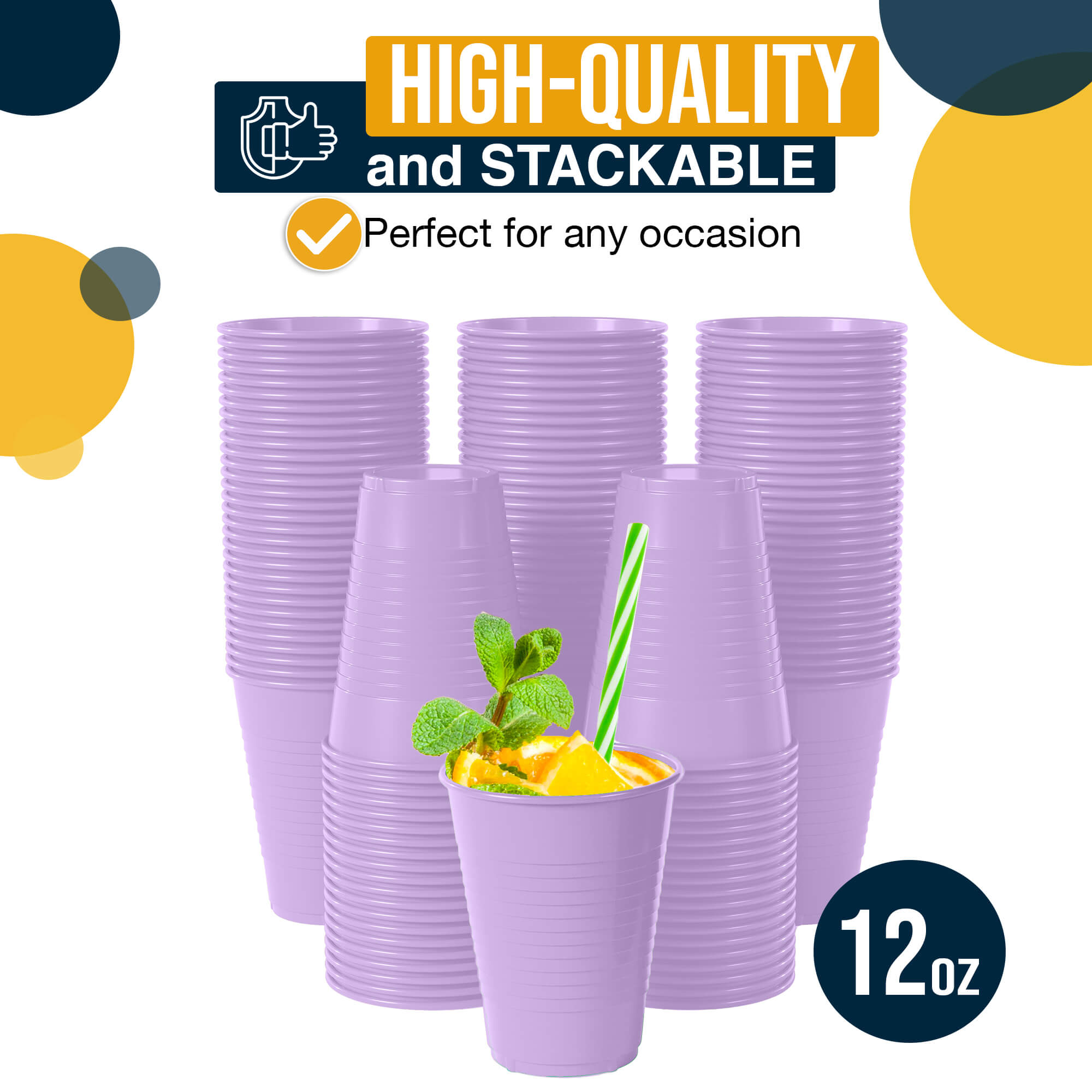 12 Oz. Lavender Plastic Cups | Case of 600