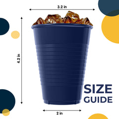 12 Oz. Navy Plastic Cups | Case of 600