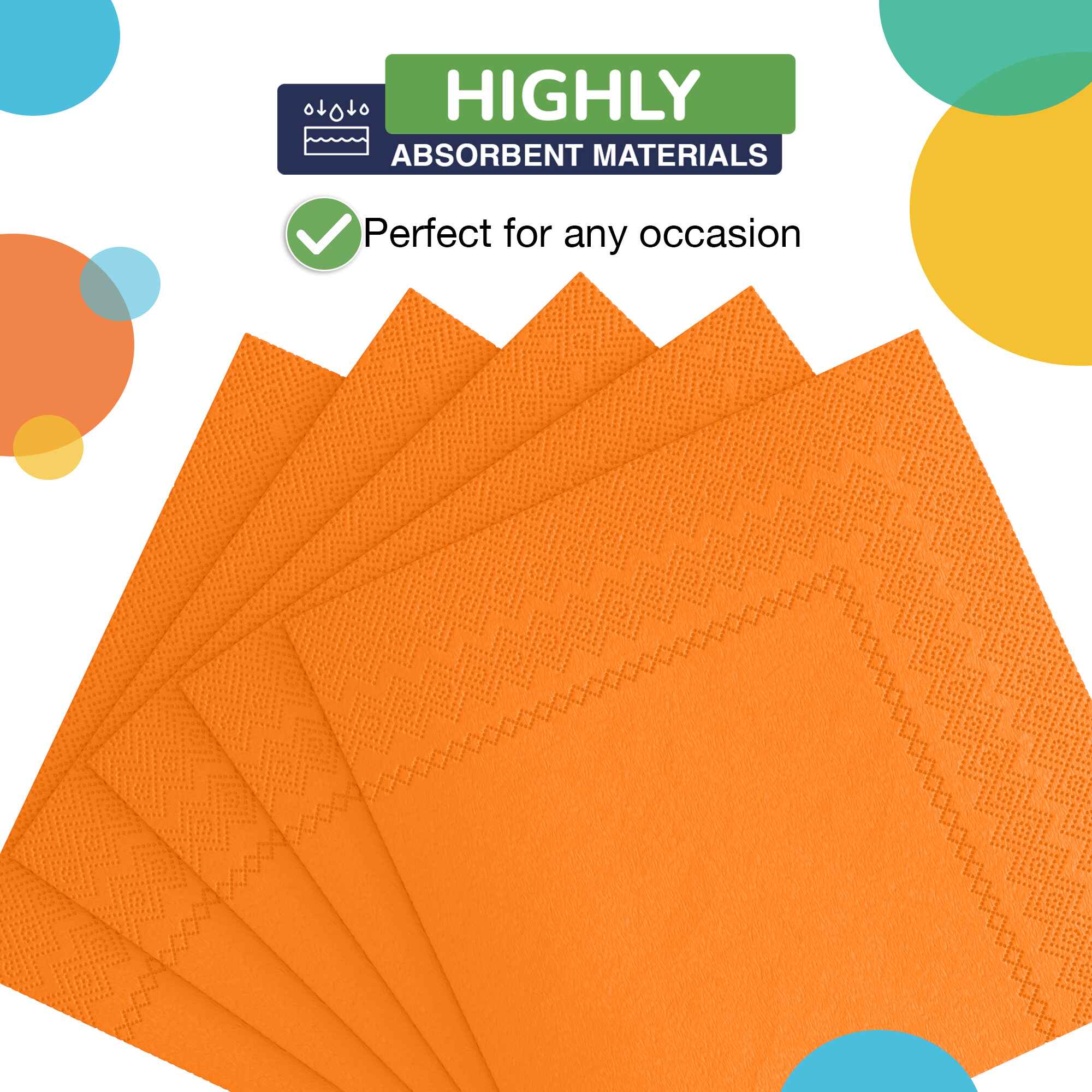 Orange Beverage Napkins | 1800 Count