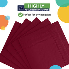 Burgundy Beverage Napkins | 1800 Count