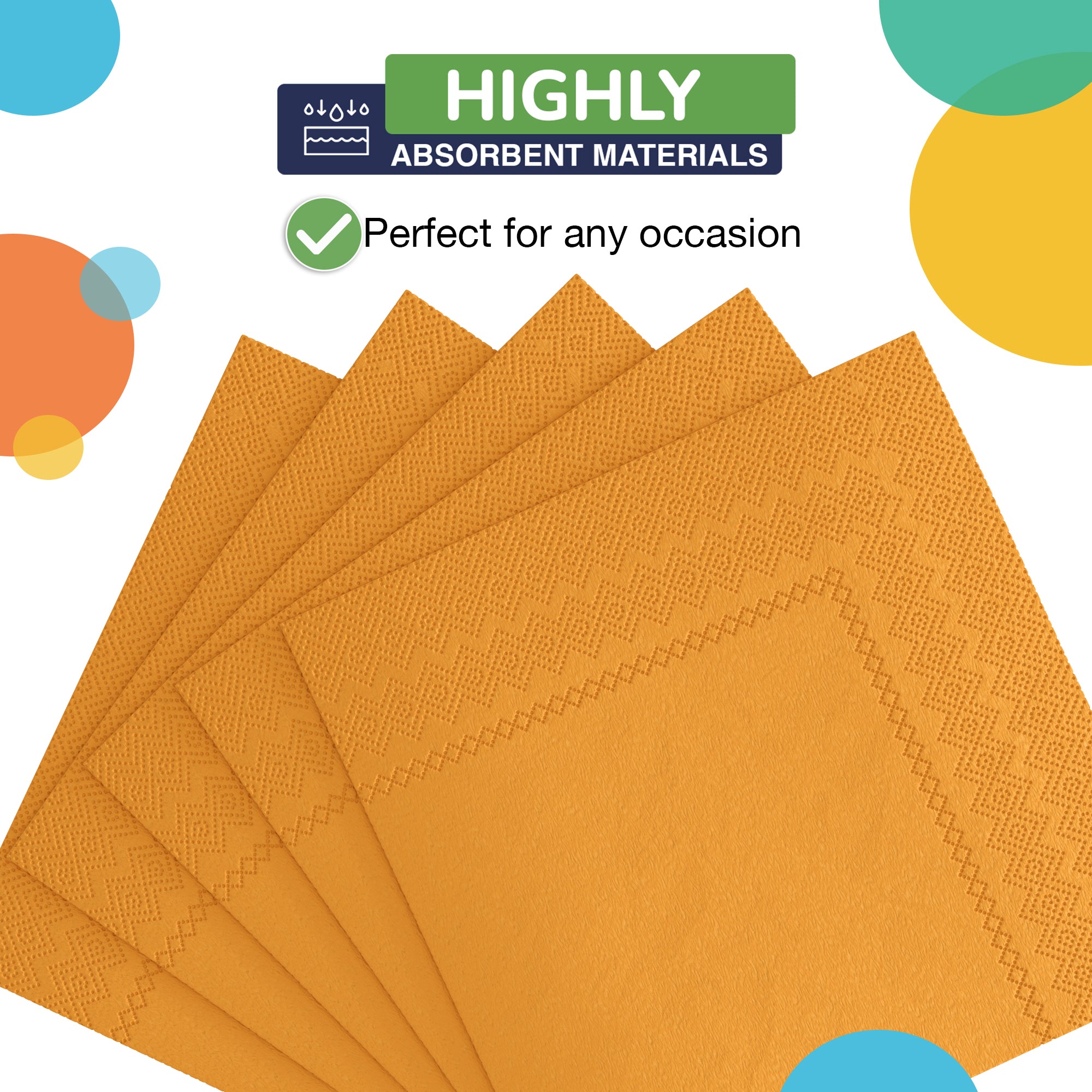Yellow Beverage Napkins | 4.75 in. x 4.75 in. | Case of 3600