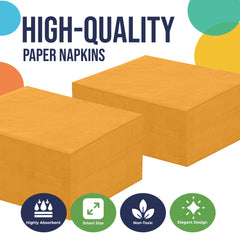 Yellow Beverage Napkins | 4.75 in. x 4.75 in. | Case of 3600