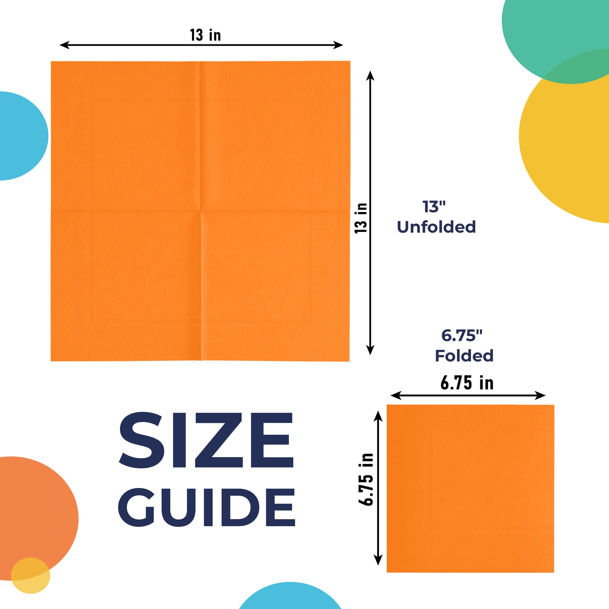 Orange Luncheon Napkins | 100 Count