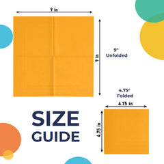Yellow Beverage Napkins | 4.75 in. x 4.75 in. | Case of 3600