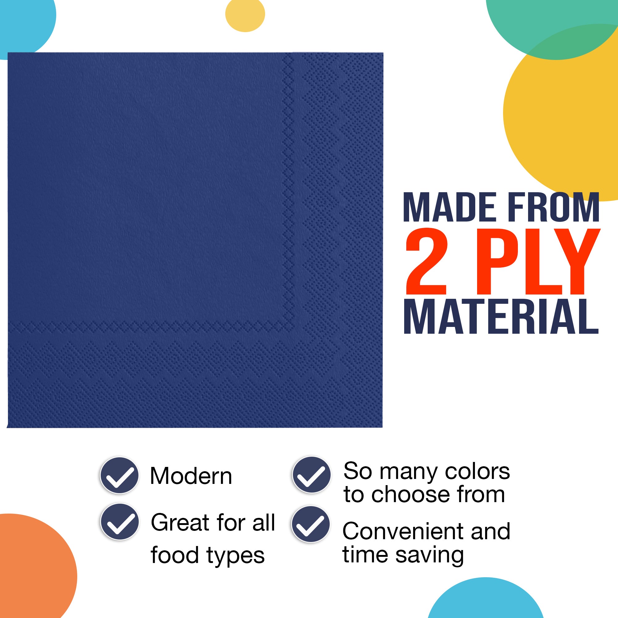 Navy Luncheon Napkins | 100 Count