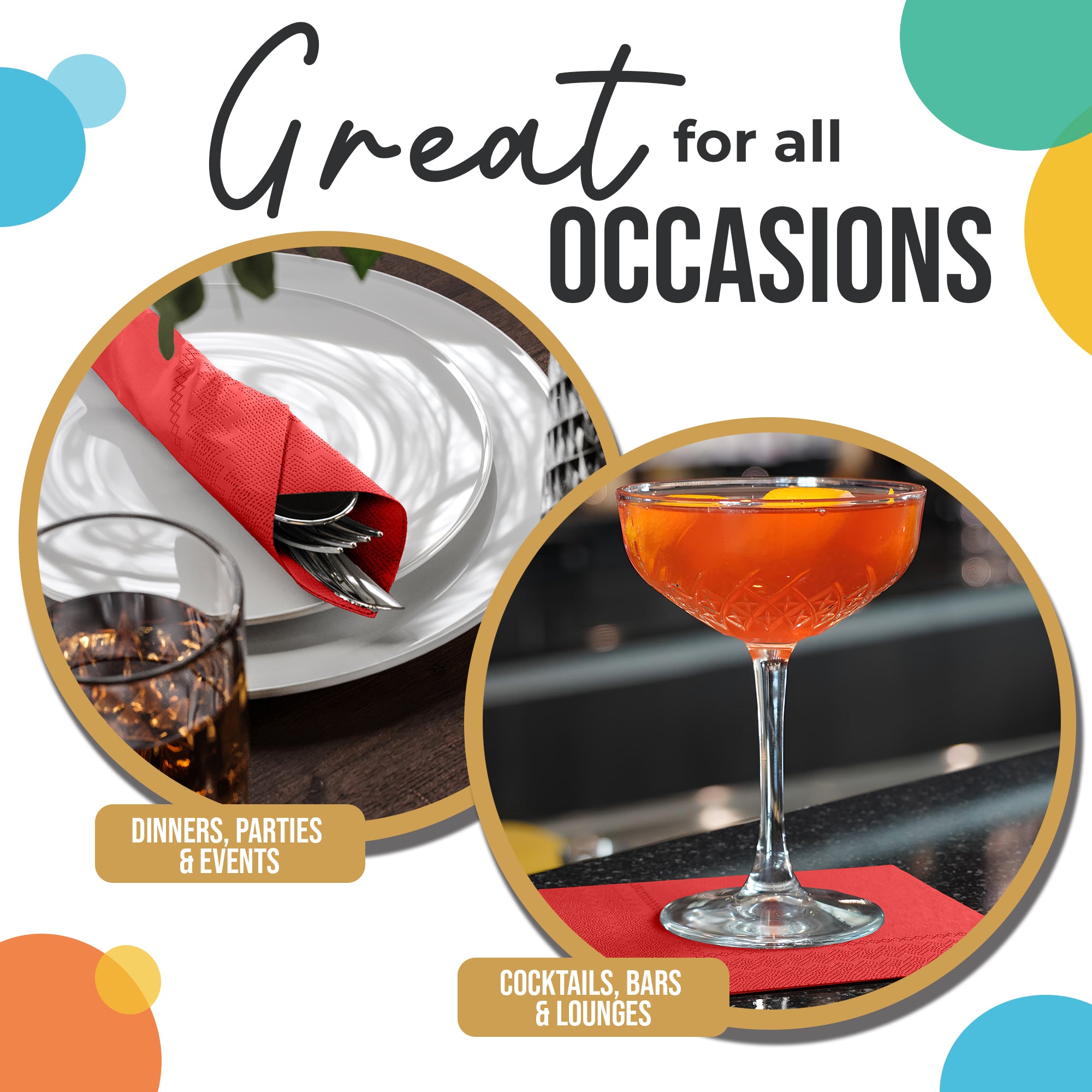 Red Beverage Napkins | 100 Count