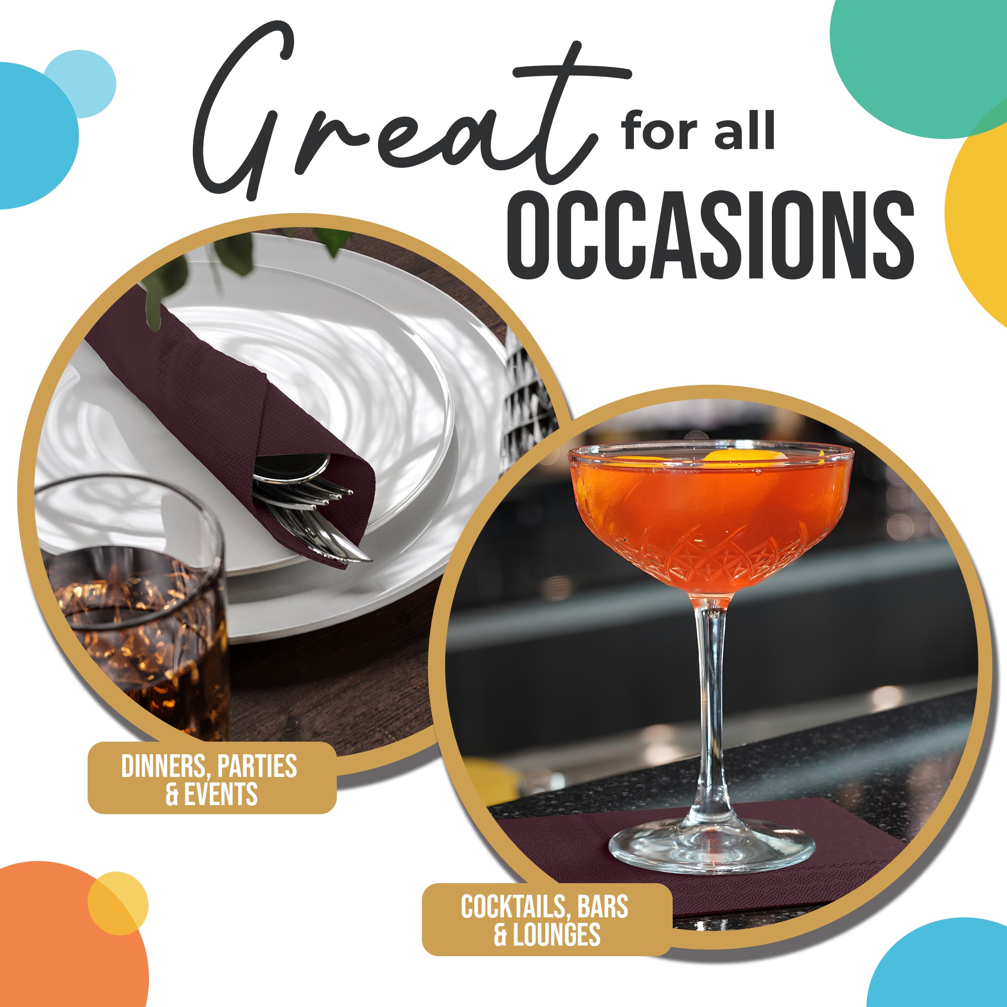 Brown Beverage Napkins | 100 Count