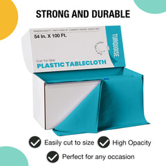 54 in. x 100 Ft. Cut To Size Table Roll  | Turquoise | Case of 6