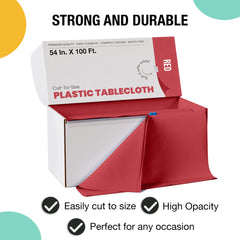 54 in. x 100 Ft. Cut To Size Table Roll  | Red | Case of 6