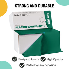 54 in. x 100 Ft. Cut To Size Table Roll | Dark Green