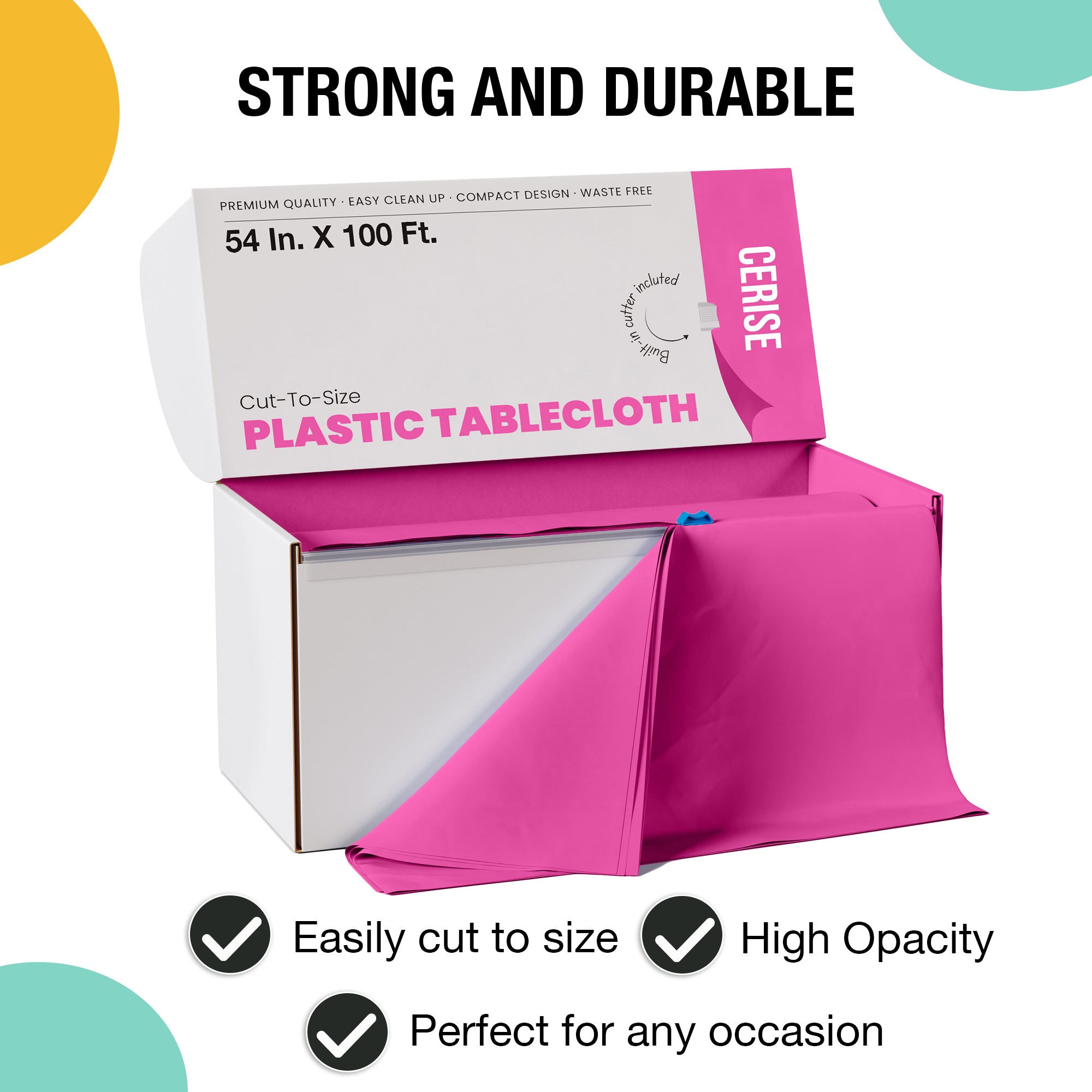 54 in. x 100 Ft. Cut To Size Table Roll | Hot Pink