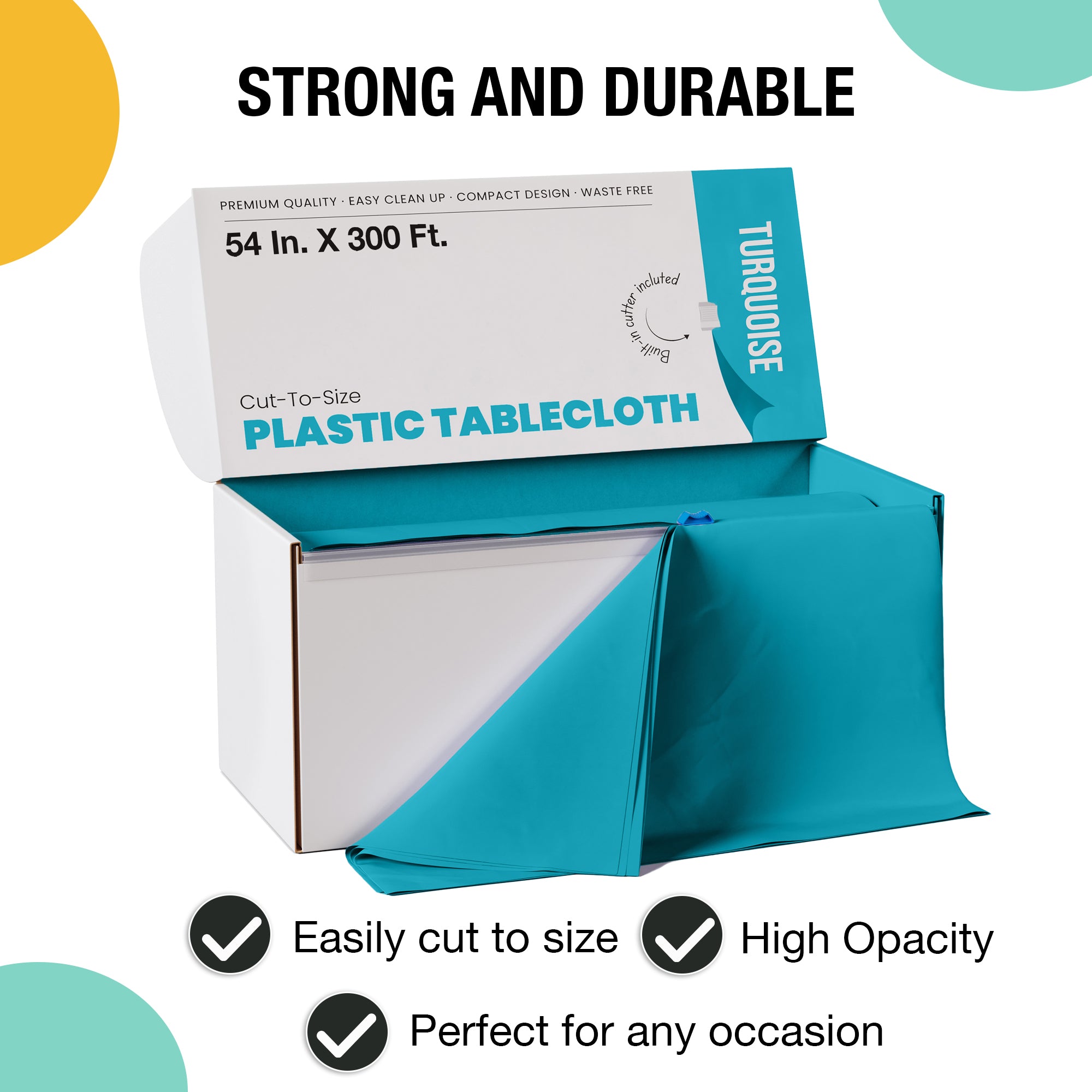 54 in. x 300 Ft. Cut To Size Table Roll | Turquoise
