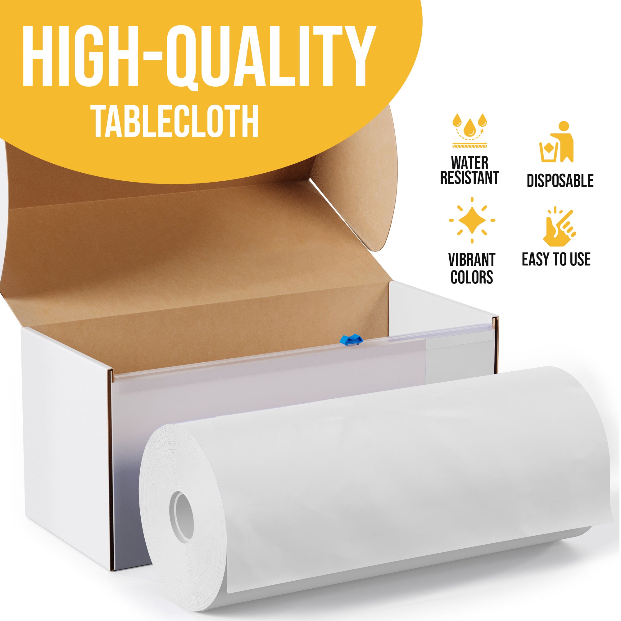 54 in. x 100 Ft. Cut To Size Table Roll  | White | Case of 6