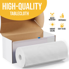 54 in. x 100 Ft. Cut To Size Table Roll  | White | Case of 6
