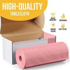 54 in. x 300 Ft. Cut To Size Table Roll  | Pink | Case of 4