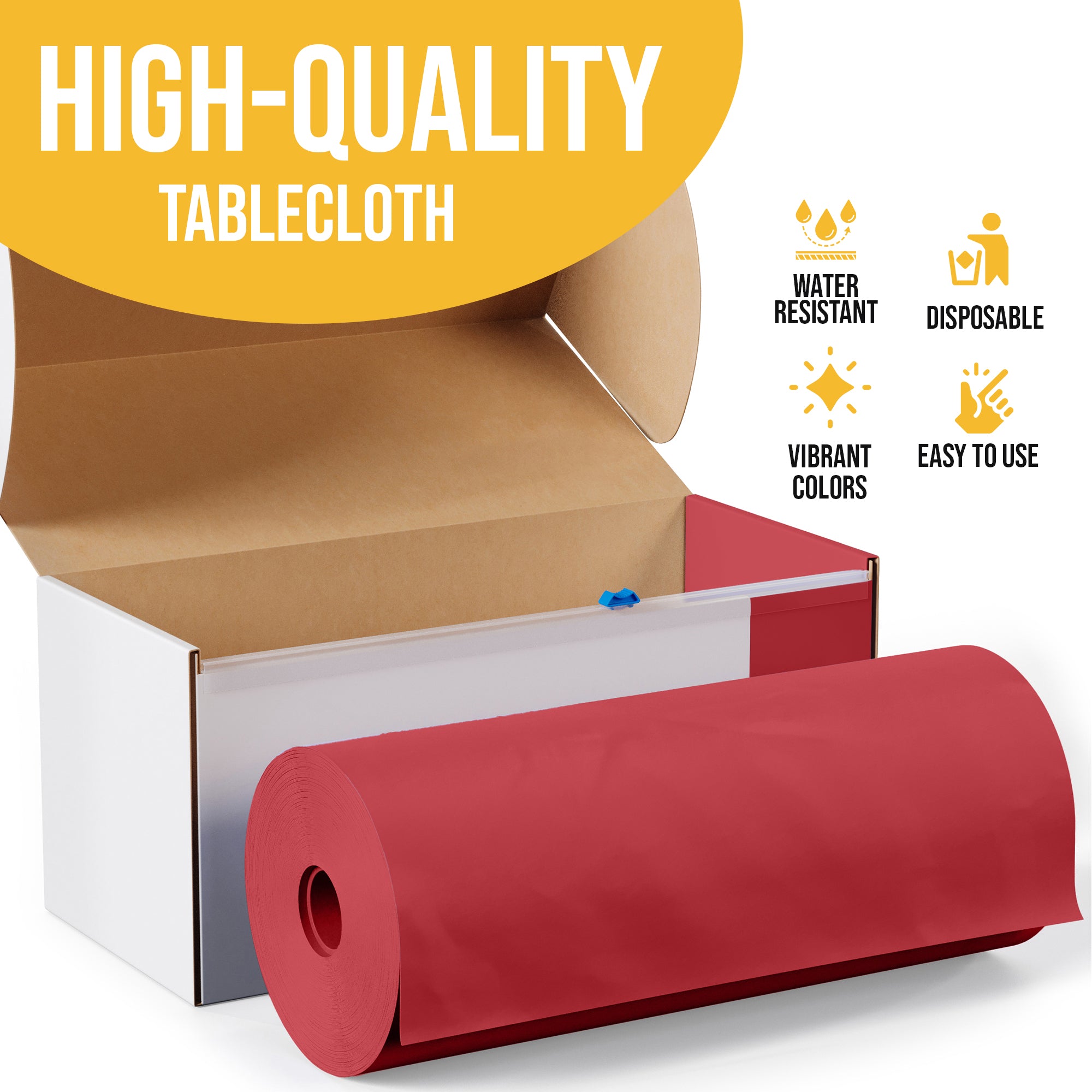 54 in. x 100 Ft. Cut To Size Table Roll  | Red | Case of 6