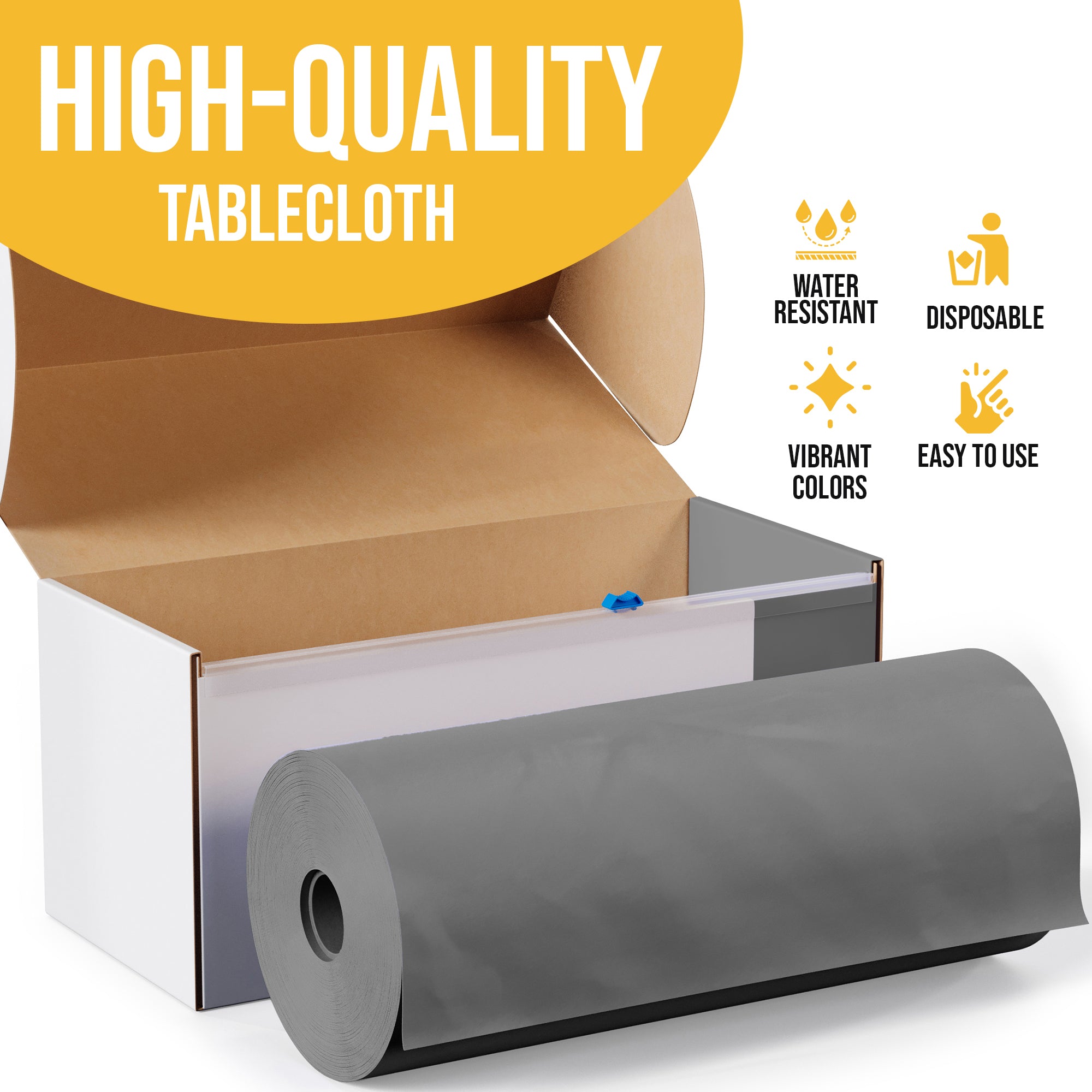 54 in. x 300 Ft. Cut To Size Table Roll  | Silver | Case of 4