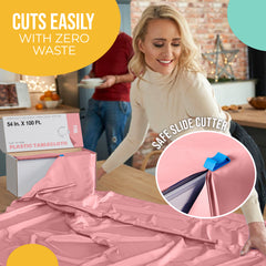 54 in. x 100 Ft. Cut To Size Table Roll | Pink