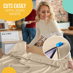 54 in. x 100 Ft. Cut To Size Table Roll  | Ivory | Case of 6