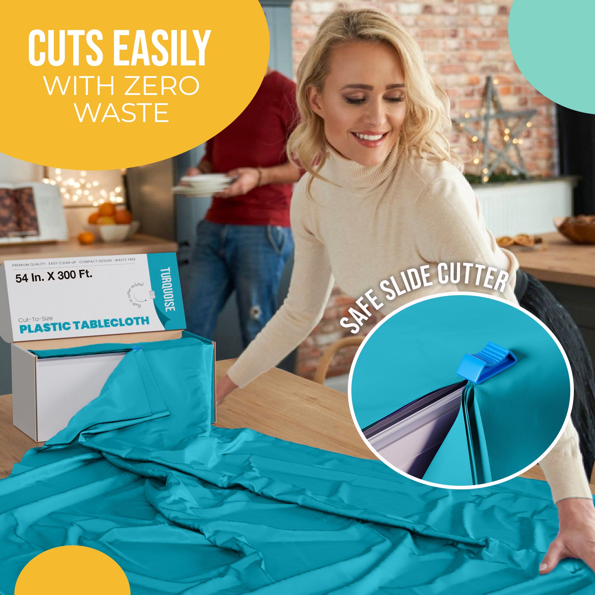 54 in. x 300 Ft. Cut To Size Table Roll | Turquoise