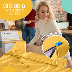 54 in. x 300 Ft. Cut To Size Table Roll  | Yellow | Case of 4