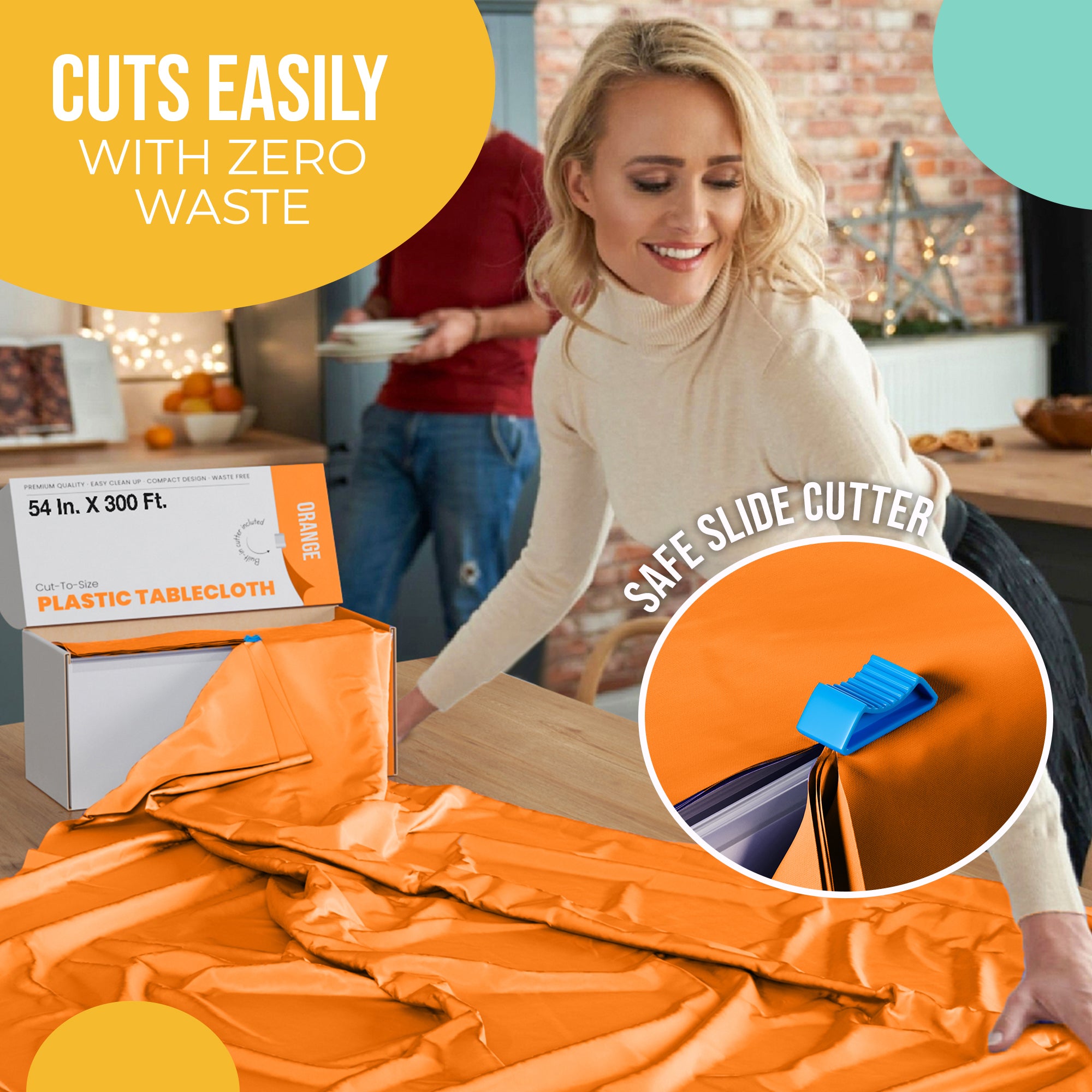 54 in. x 300 Ft. Cut To Size Table Roll | Orange