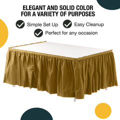 Gold Plastic Table Skirt | 168 in. x 29 in. | Case of 48