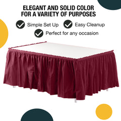 Burgundy Plastic Table Skirt | 168 in. x 29 in. | Case of 48