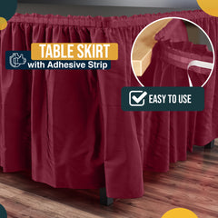 Burgundy Plastic Table Skirt | 168 in. x 29 in. | Case of 48