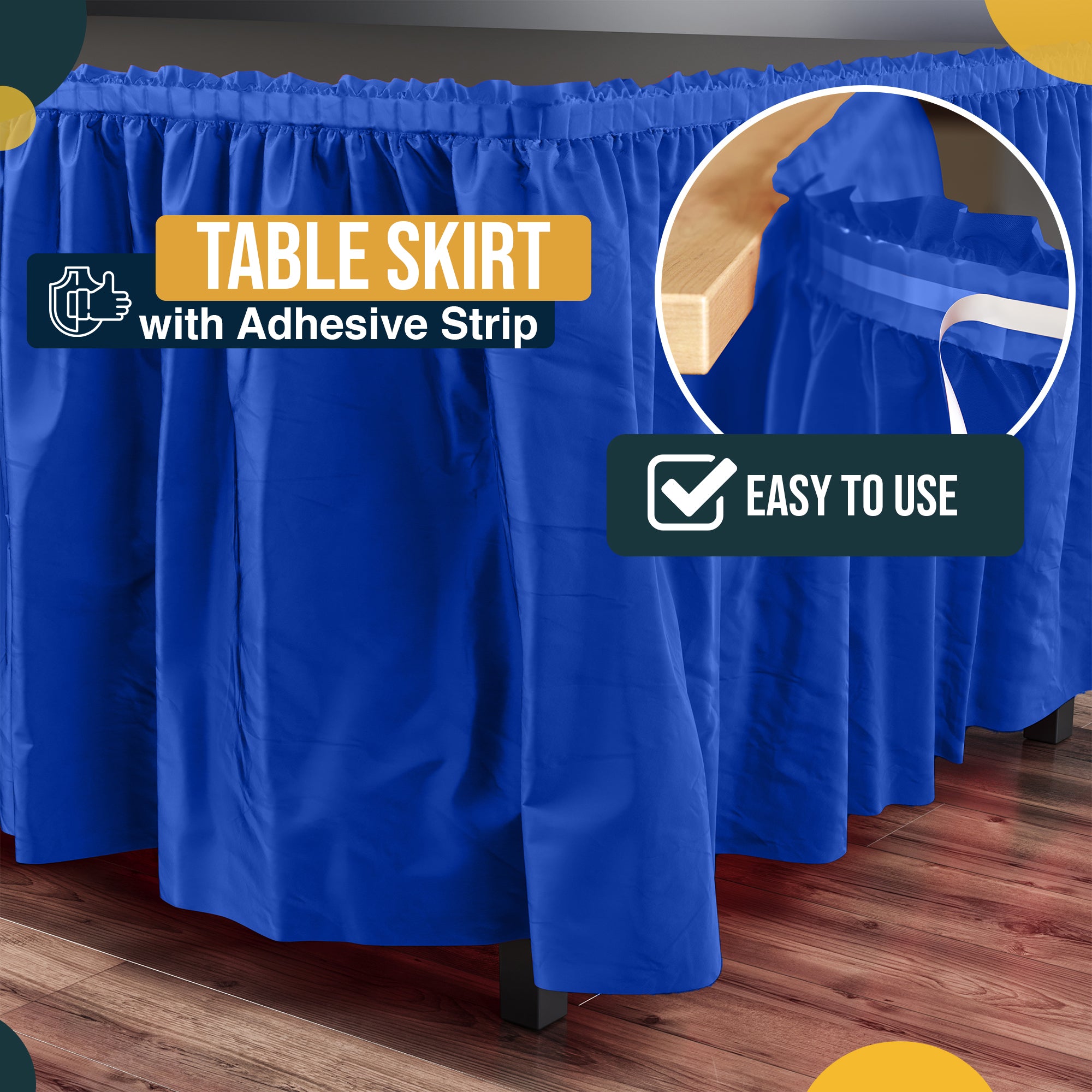 Dark Blue Plastic Table Skirt | 168 in. x 29 in. | Case of 48