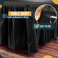Black Plastic Table Skirt | 168 in. x 29 in. | Case of 48