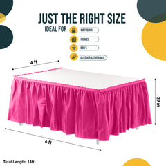 Cerise Plastic Table Skirt | 168 in. x 29 in. | Case of 48