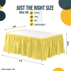 Light Yellow Plastic Table Skirt | 168 in. x 29 in. | Case of 48