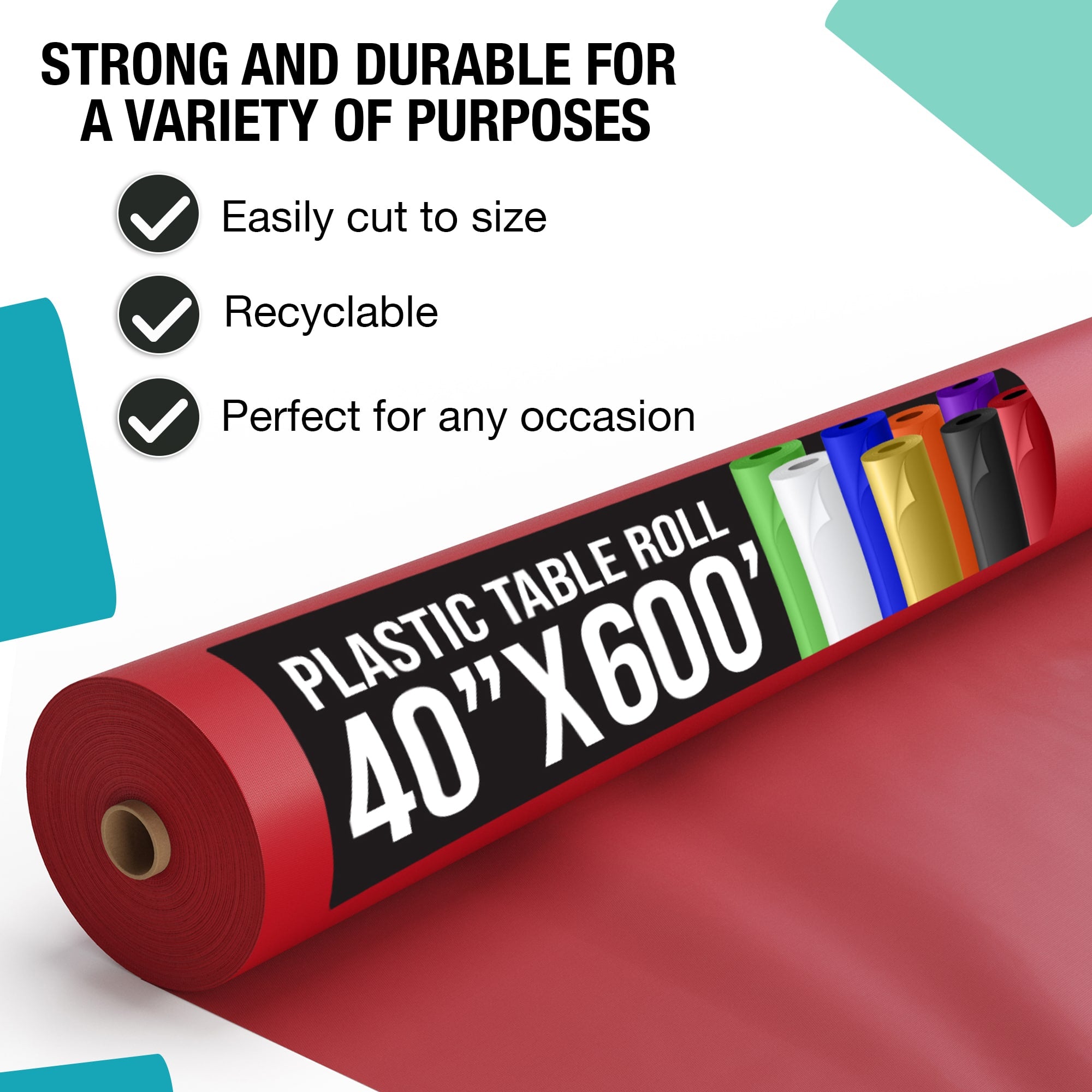 40 In. X 600 Ft. Premium Red Table Roll