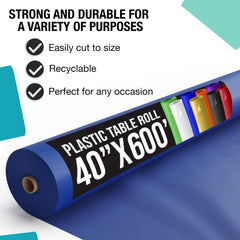 40 In. X 600 Ft. Premium Dark Blue Table Roll