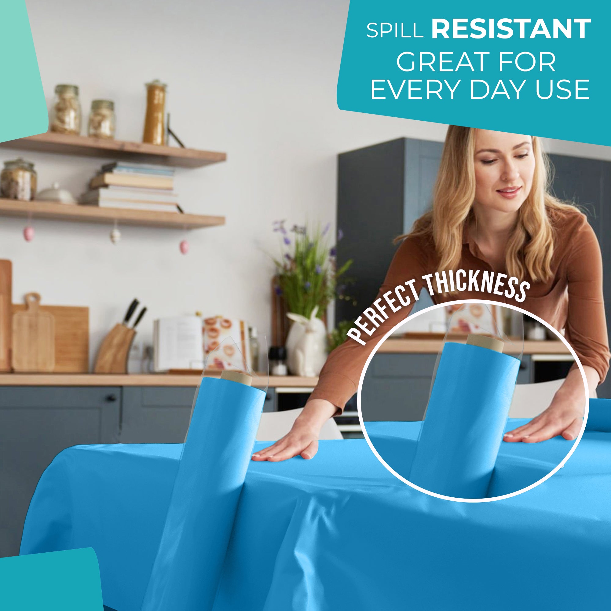 40 in. x 300 Ft. Premium Turquoise Table Roll | Case of 4