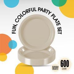 7 In. Ivory Plastic Plates | Case of 600