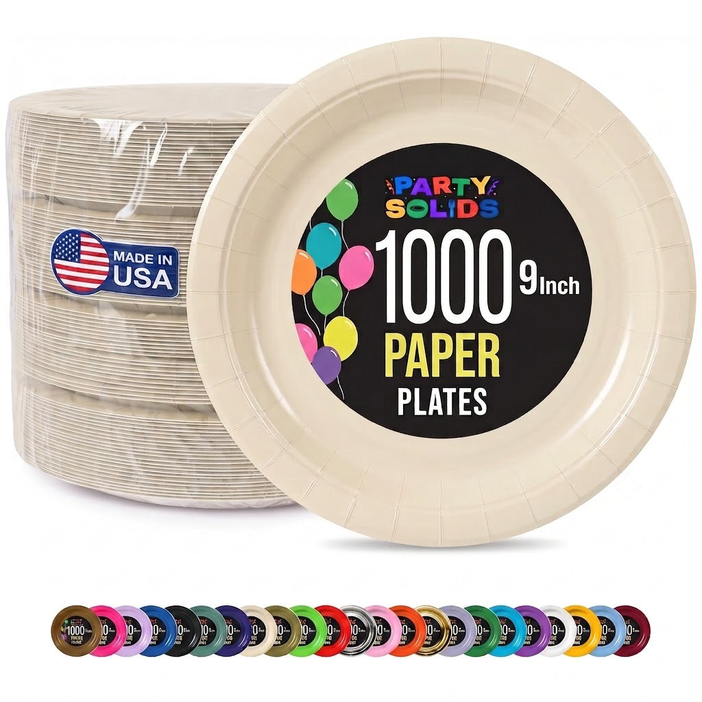 9 in. Ivory Paper Plates | Case of 1000