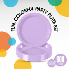 10 In. Lavender Plastic Plates | Case of 600