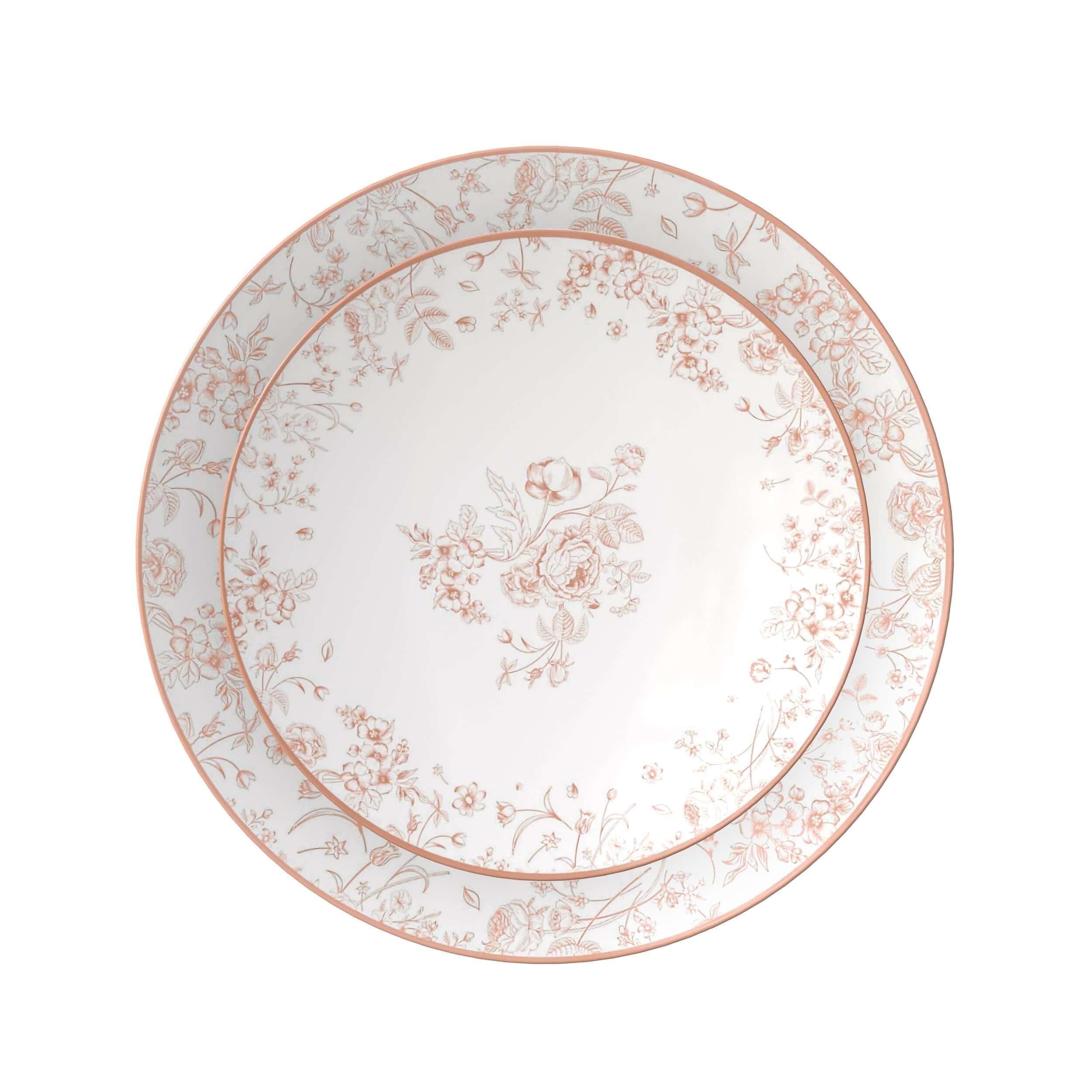 10 In. Toile Design Plastic Plates | 10 Count