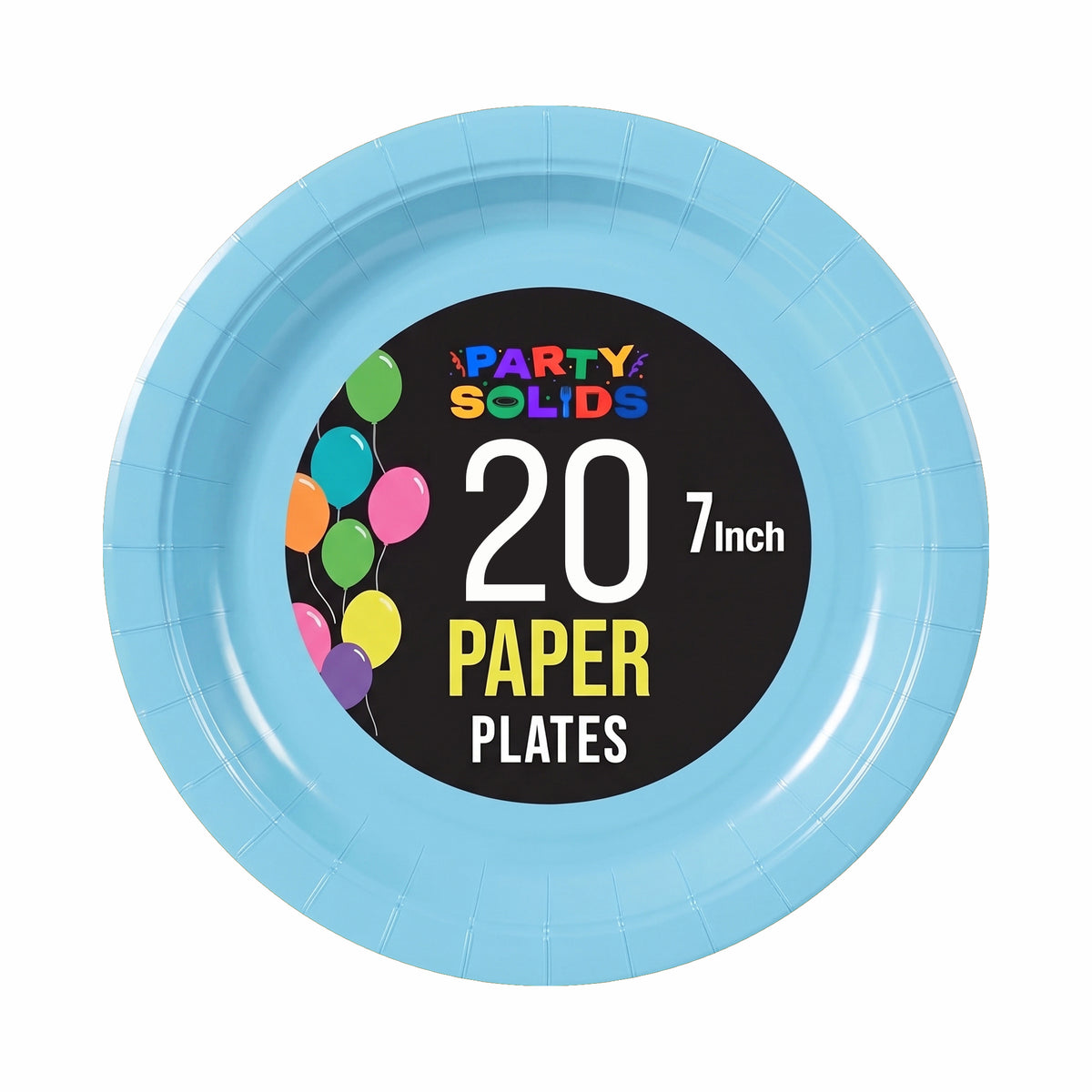 7 In. Light Blue Paper Plates - 20 Ct.