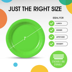 7 In. Lime Green Paper Plates - 20 Ct.