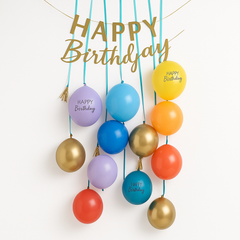 Bright Pastel "Happy Birthday" Foil Balloon Decorating Kit
