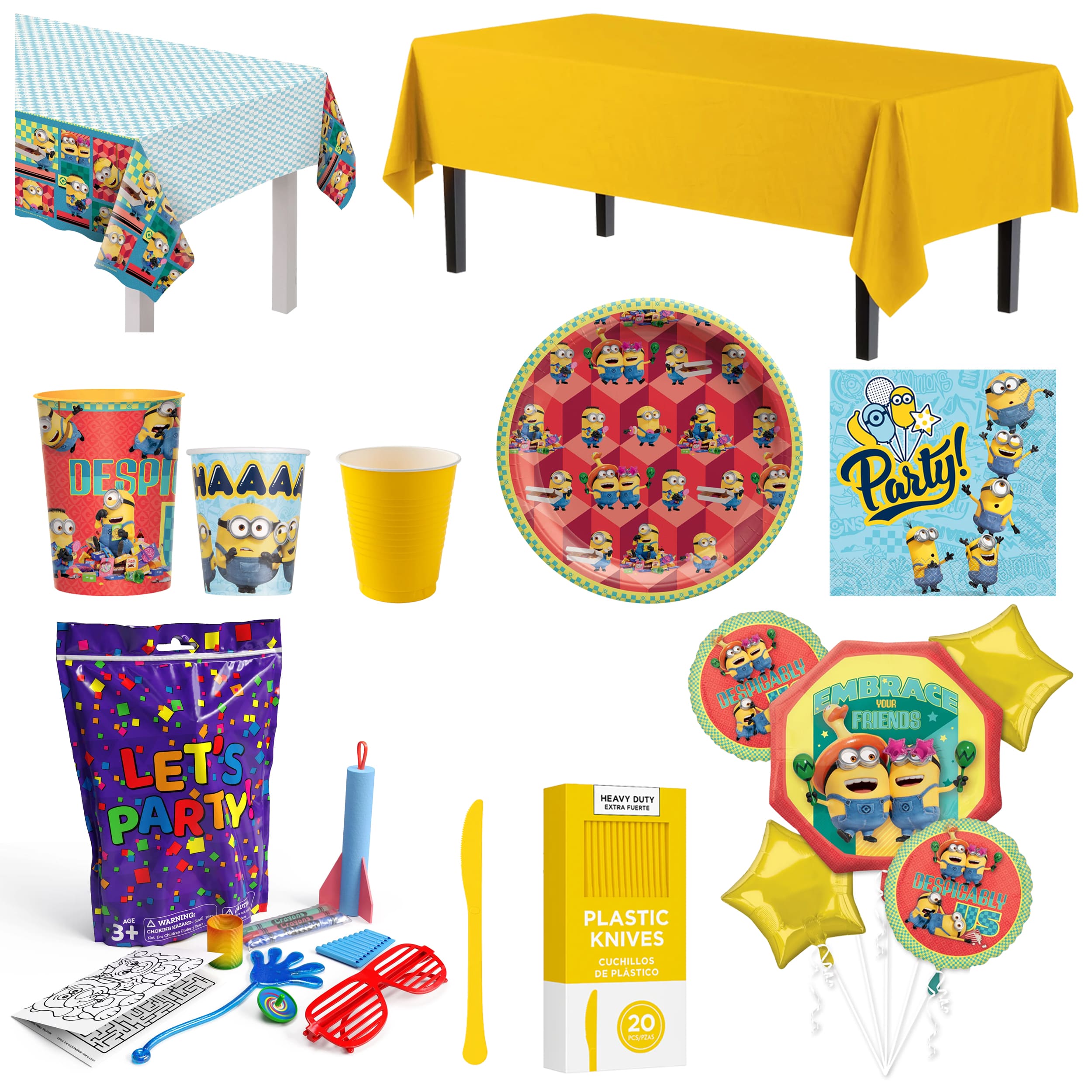 67 Pcs Minions Mid Birthday Party Kit | For 8 Guests