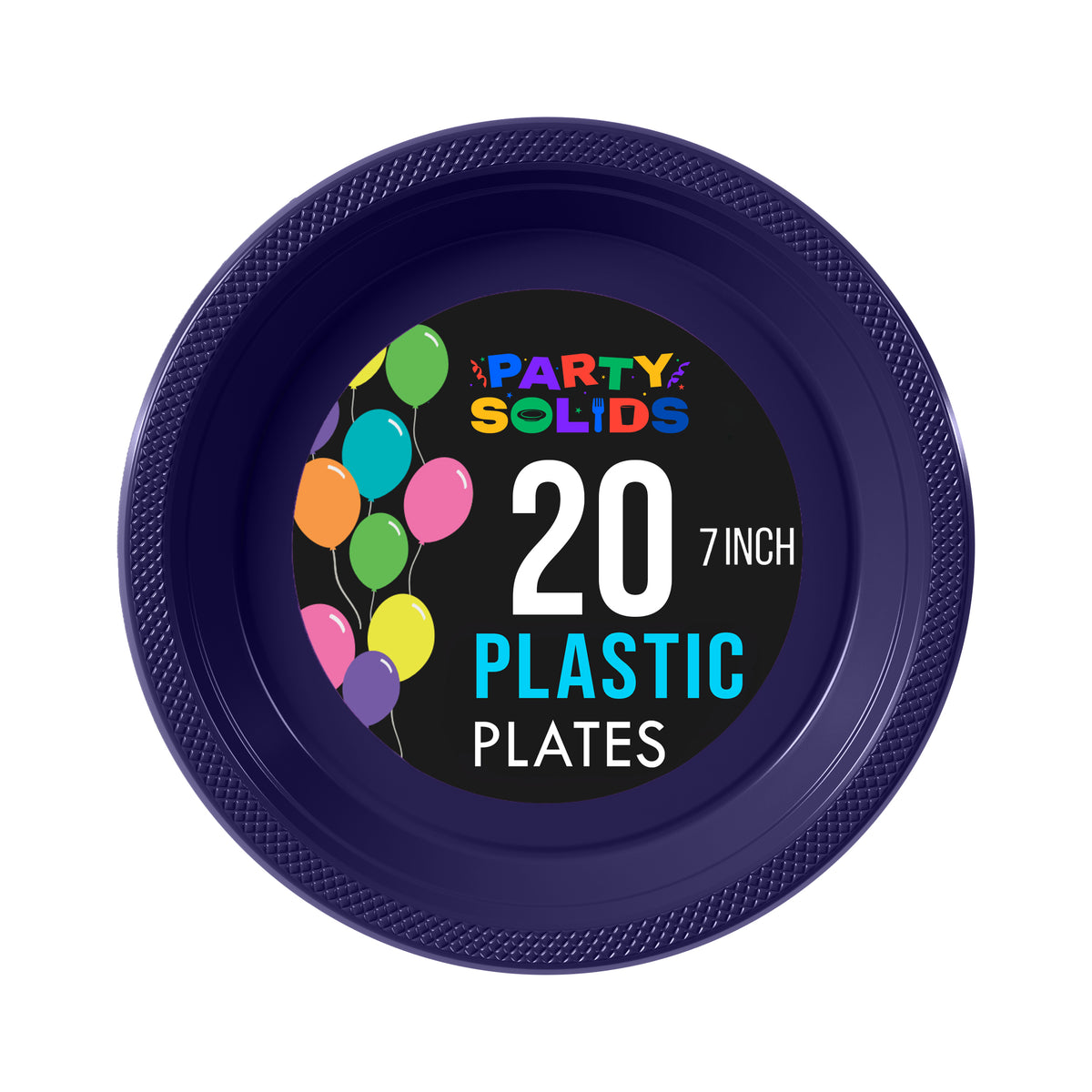7 in. Navy Plastic Plates | 20 Ct.