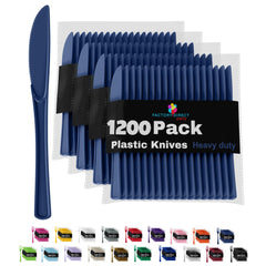 Heavy Duty Navy Plastic Knives | Case of 1200