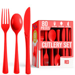Heavy Duty Red Cutlery Combo | 7.5 in. | 80 Count