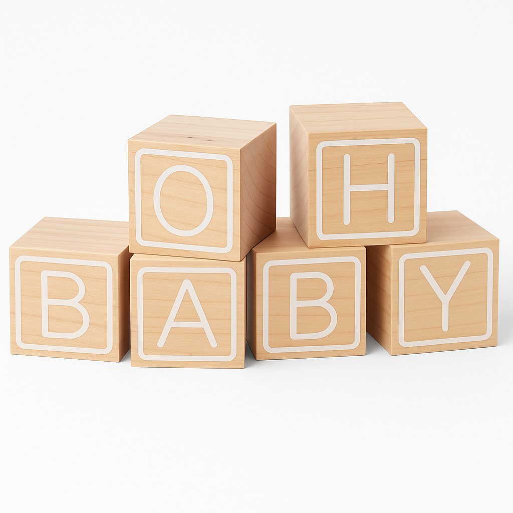 "Oh Baby" Wooden Guest Book Blocks for Baby Shower