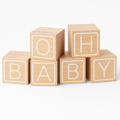 "Oh Baby" Wooden Guest Book Blocks for Baby Shower